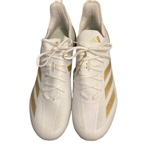 Adidas Men’s Adizero Ghost Football Cleats White/Gold Metallic Size 13